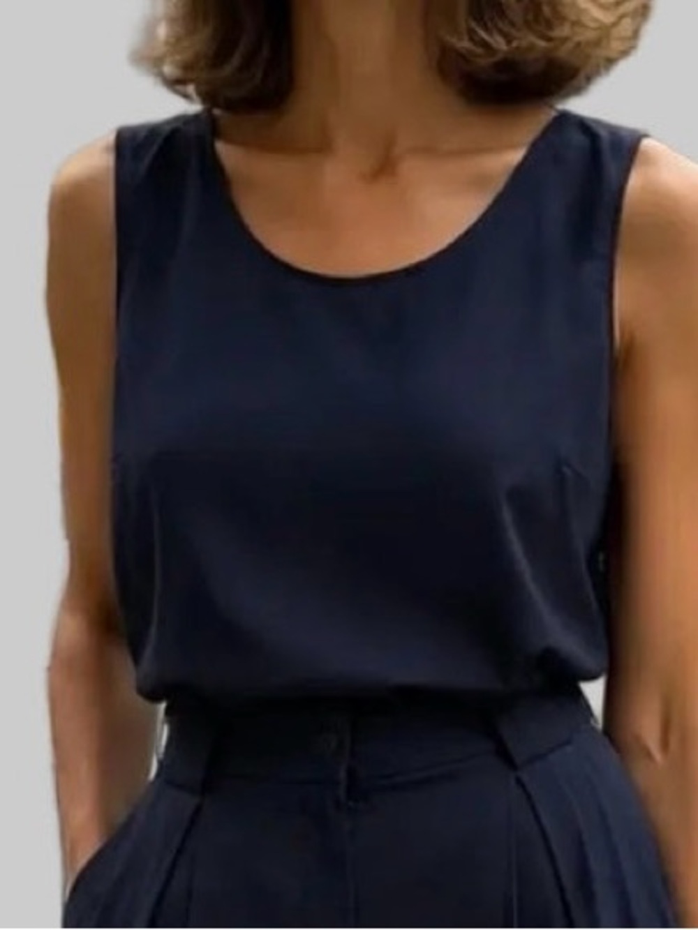 Garconne Camille Sleeveless Tank Navy Sz S/M